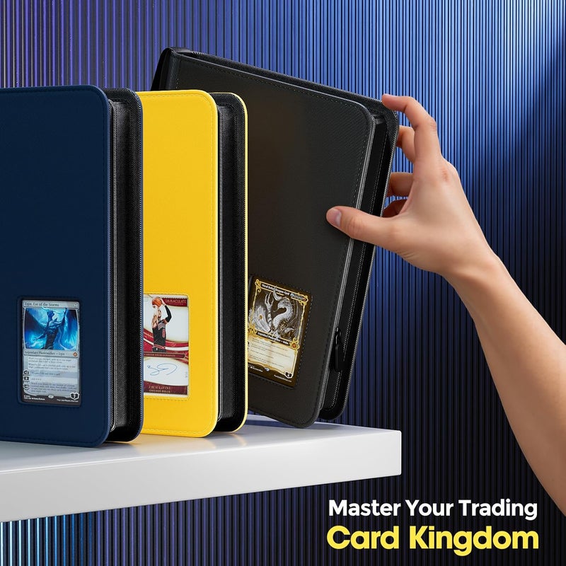 Procase 4 Pocket Top Loader Binder, Holding 144 Cards in 3"x4" Toploaders, Side Loading Small Book Folder with Clear Window for Pokemon, Trading, Sports Cards Collection TCG, MTG -Black - Image 5